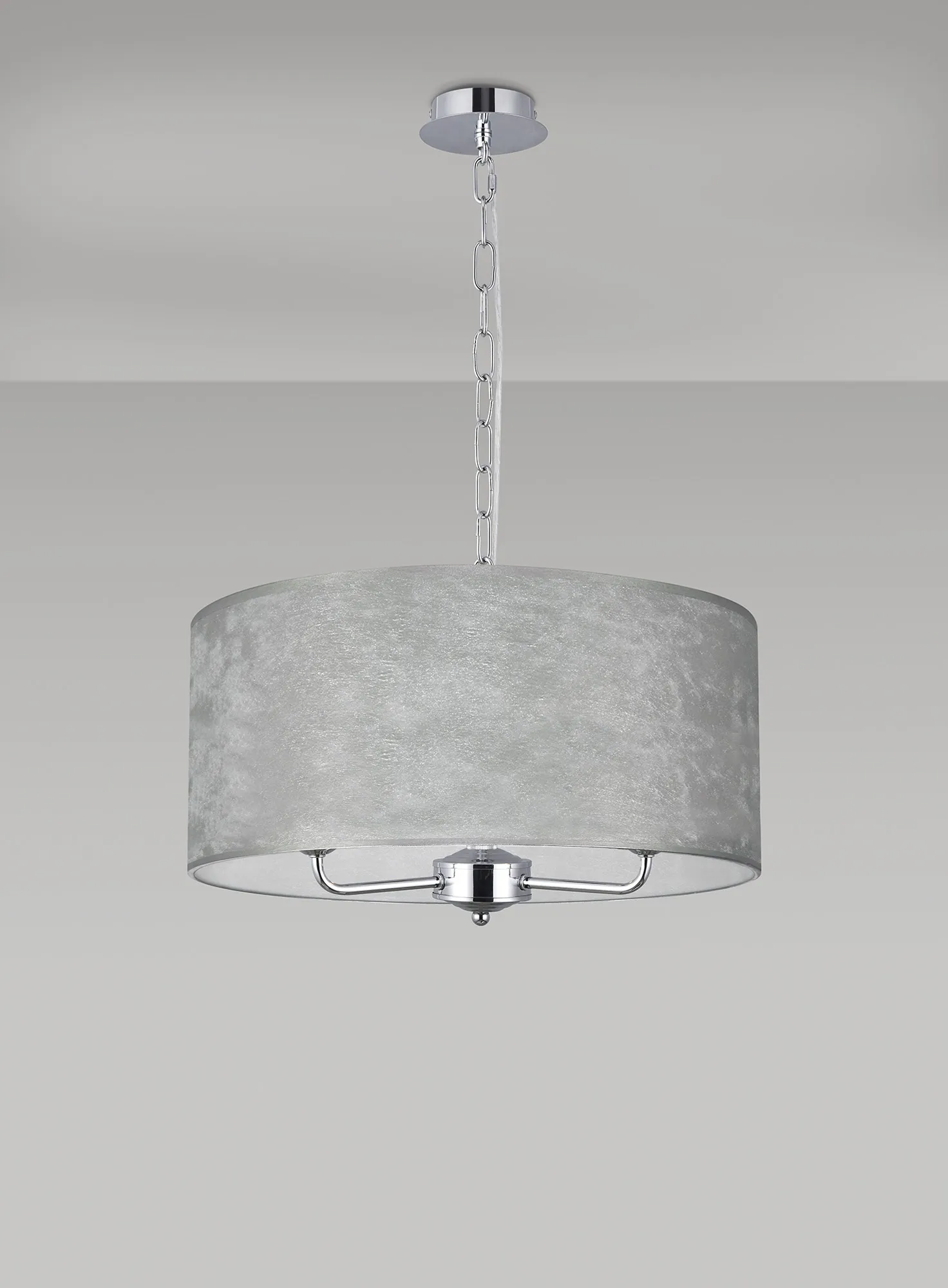 Banyan 50cm 3 Light Pendant Polished Chrome, Silver Foil DK0854  Deco Banyan CH SL
